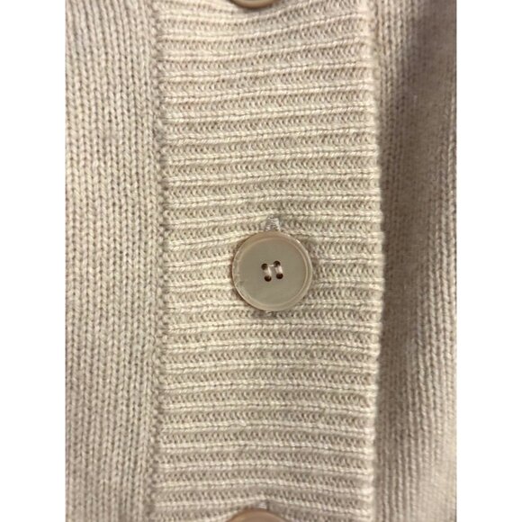 Miu Miu Womens Beige Knit Wool Button-Up Cardigan With Crystal Embellished Logo - Picture 6 of 10